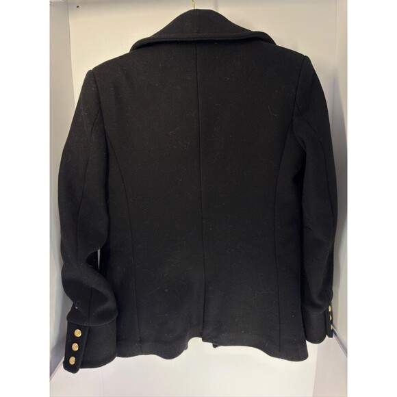 Authentic Balmain x H&M Women's Black Wool-Blend Pea Coat Size 2 NWT RARE - Picture 8 of 9